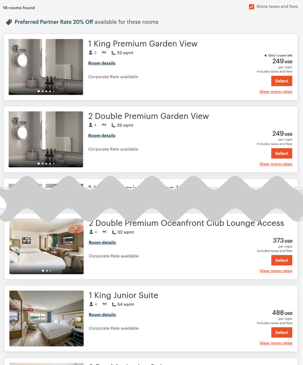 予約可能な部屋